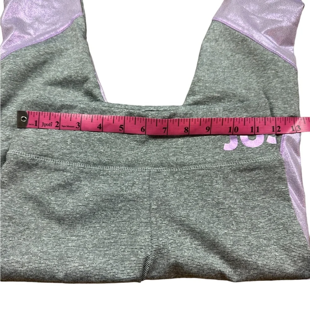 JUSTICE: Girl’s Gray & Metallic Purple Athletic Leggings -Size 12